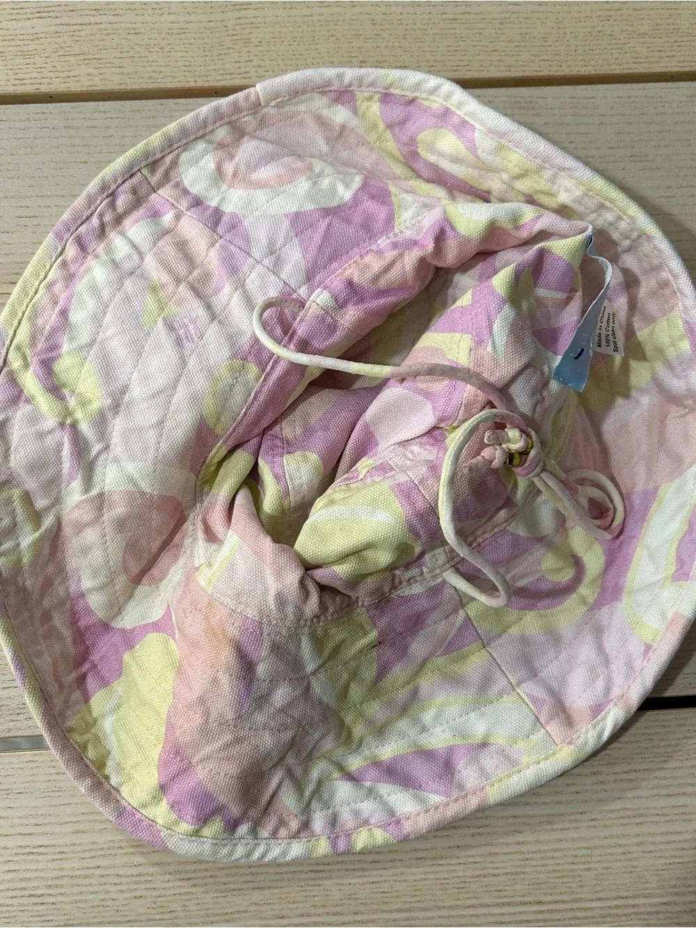 Hill House Women’s Bucket Hat Wide Brim Pink Lavender Cotton Printed One Size